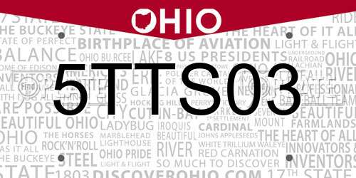 5TTS03 Ohio License Plate