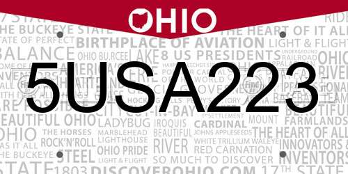 5USA223 Ohio License Plate