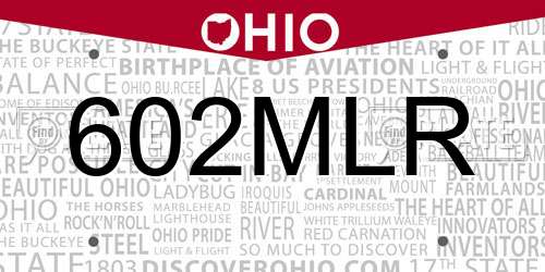 602MLR Ohio License Plate