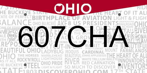 607CHA Ohio License Plate