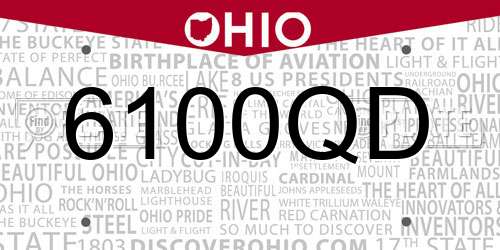 6100QD Ohio License Plate