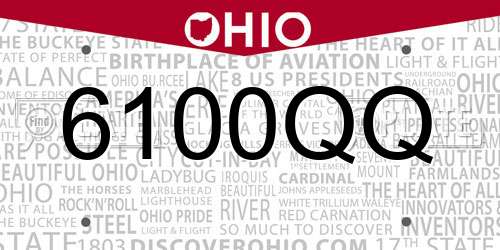 6100QQ Ohio License Plate