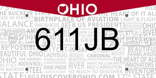 611JB Ohio License Plate