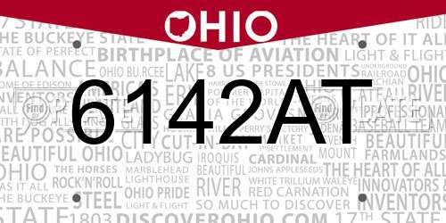 6142AT Ohio License Plate