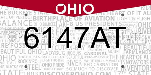 6147AT Ohio License Plate