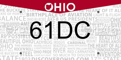 61DC Ohio License Plate