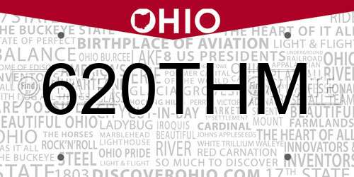 620THM Ohio License Plate