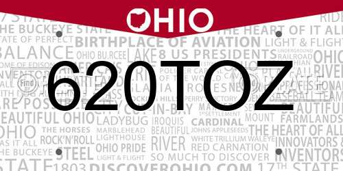 620TOZ Ohio License Plate