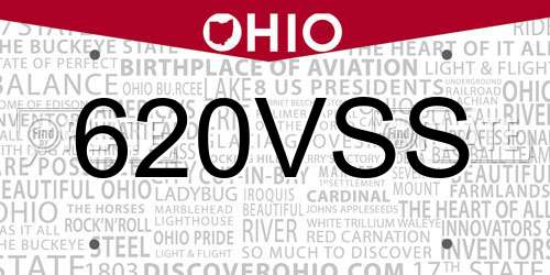 620VSS Ohio License Plate