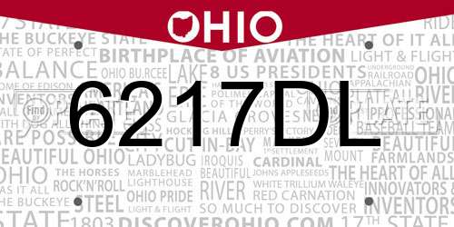 6217DL Ohio License Plate