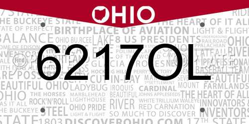 6217OL Ohio License Plate