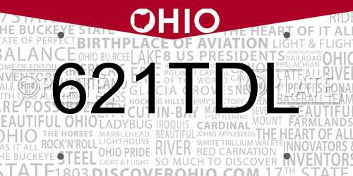 621TDL Ohio License Plate
