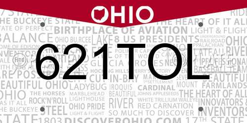621TOL Ohio License Plate