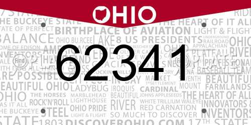 62341 Ohio License Plate