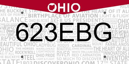 623EBG Ohio License Plate