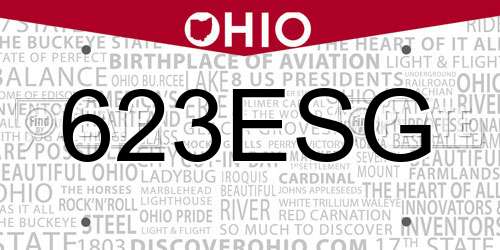 623ESG Ohio License Plate