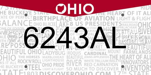 6243AL Ohio License Plate