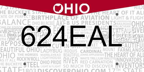 624EAL Ohio License Plate