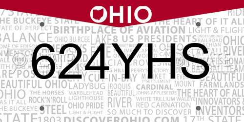 624YHS Ohio License Plate