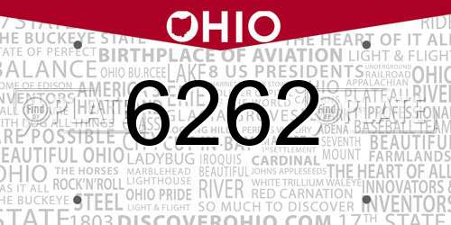6262 Ohio License Plate