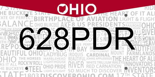 628PDR Ohio License Plate