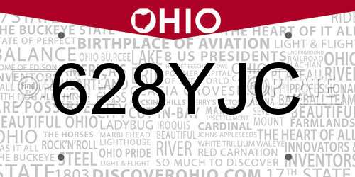 628YJC Ohio License Plate