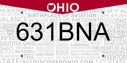 631BNA Ohio License Plate