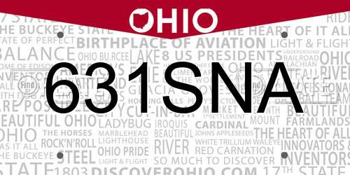 631SNA Ohio License Plate