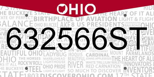 632566ST Ohio License Plate