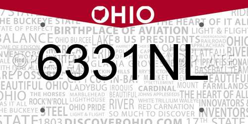 6331NL Ohio License Plate