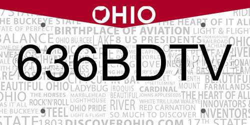636BDTV Ohio License Plate