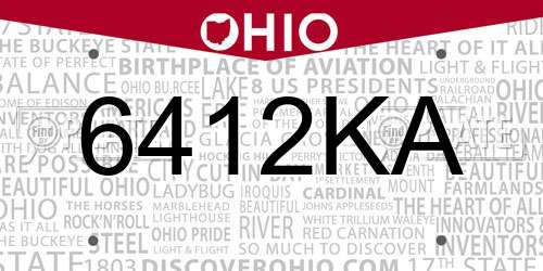 6412KA Ohio License Plate