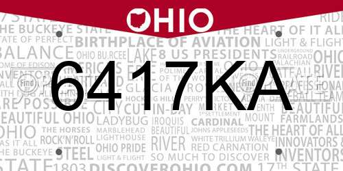 6417KA Ohio License Plate