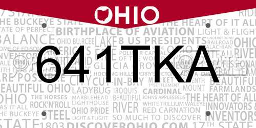 641TKA Ohio License Plate