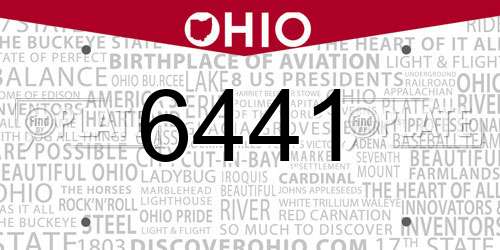 6441 Ohio License Plate