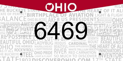 6469 Ohio License Plate