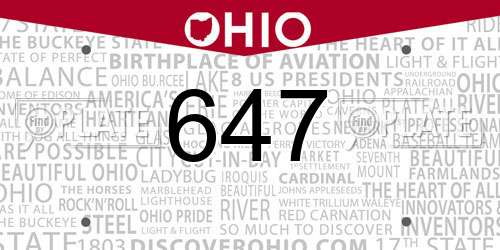 647 Ohio License Plate