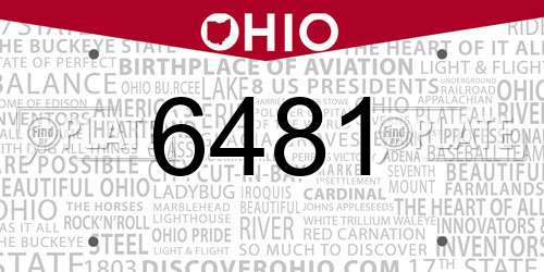 6481 Ohio License Plate