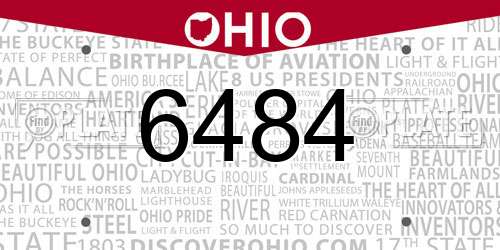 6484 Ohio License Plate