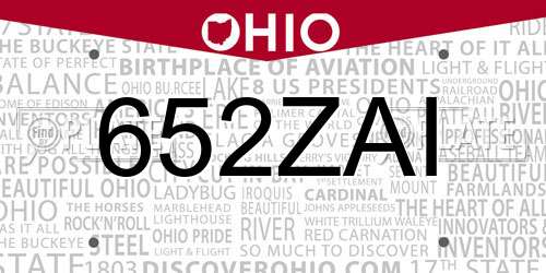 652ZAI Ohio License Plate