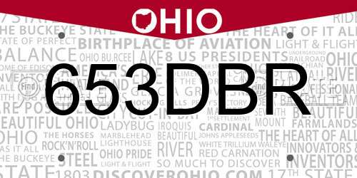 653DBR Ohio License Plate