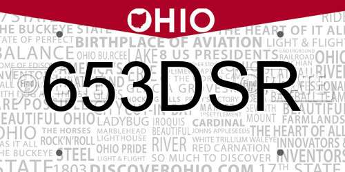 653DSR Ohio License Plate