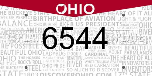6544 Ohio License Plate