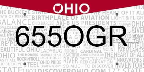 655OGR Ohio License Plate