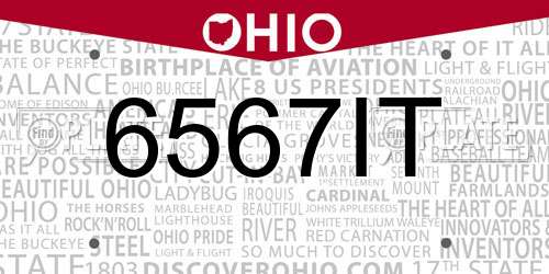 6567IT Ohio License Plate