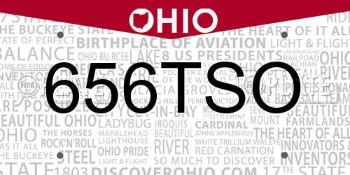 656TSO Ohio License Plate