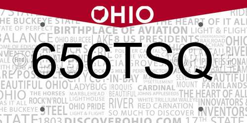 656TSQ Ohio License Plate