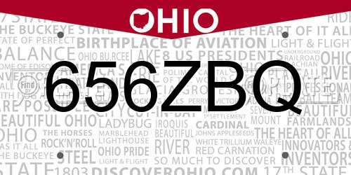 656ZBQ Ohio License Plate