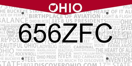 656ZFC Ohio License Plate