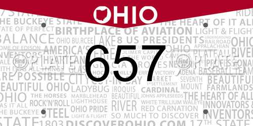657 Ohio License Plate